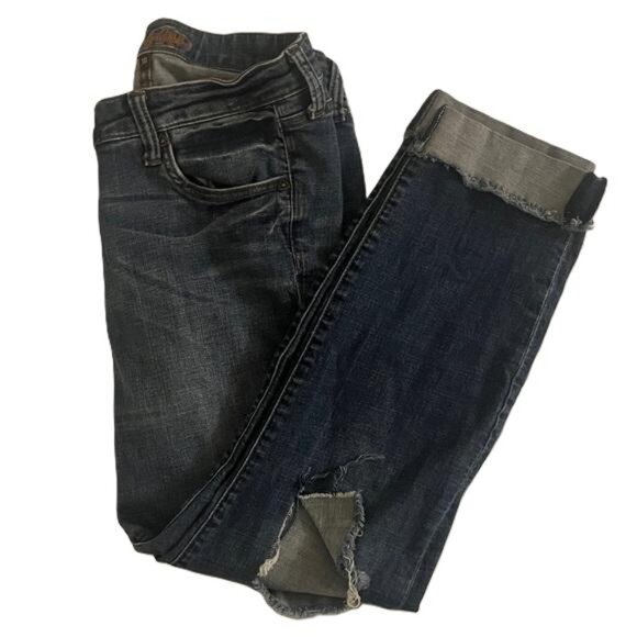Kut From The Kloth Size 10 Ankle Straight Leg Jeans Stretch Cuffed Cute Modern - Picture 1 of 6